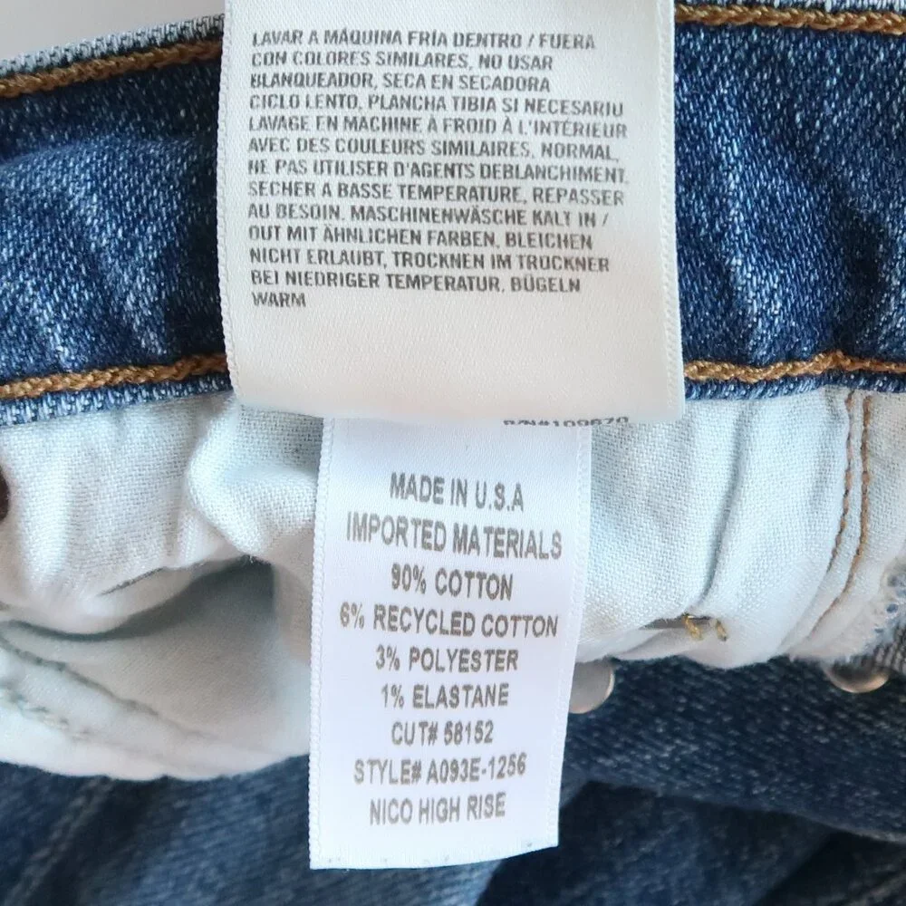 Agolde Riley High Rise Straight Crop Stretch Skinny Button Fly Denim Jeans 24 - Picture 9 of 15